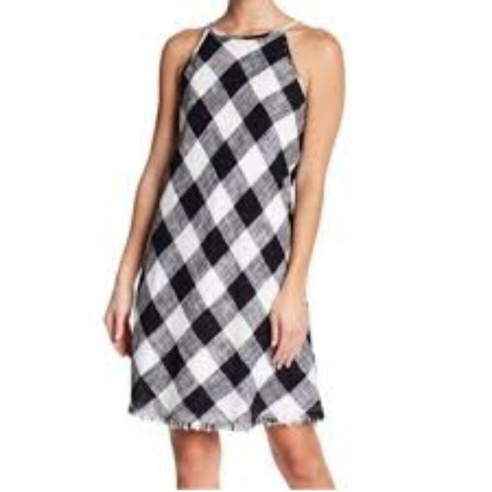 Philosophy Black and White Plaid Sleeveless Shift Dress